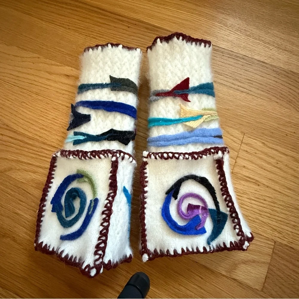 Cashmere Arm Warmer Fingerless Gloves Womens OSFA HandMade Upcycled New OOAK